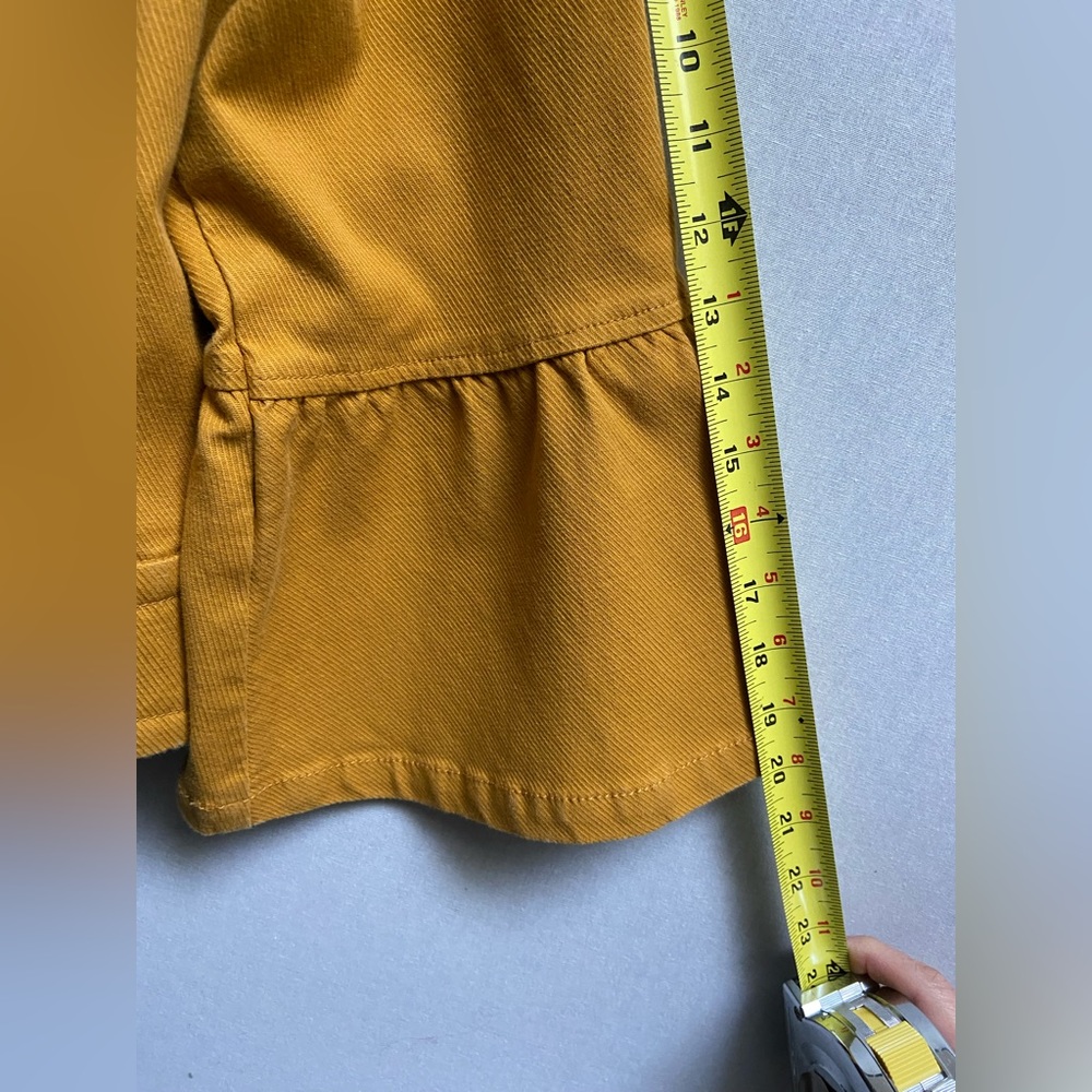 Anthropologie Mustard Yellow Bell Sleeve Cropped Jacket - Picture 11 of 14